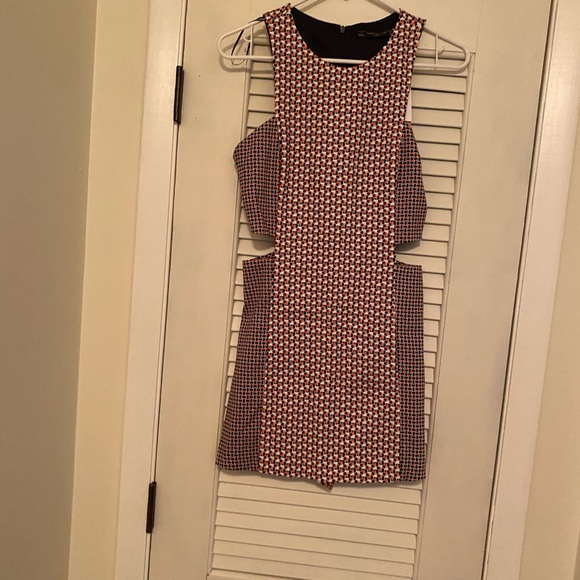 NWT ZARA multicolored side waist out Short Sleeve shorts Romper size s - Picture 1 of 4